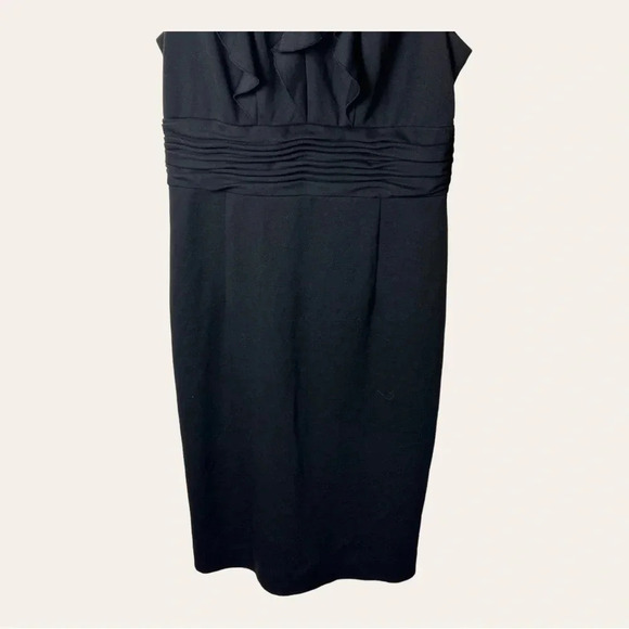 0494W. ADRIANNA PAPELL BLACK MIDI DRESS SLEEVELESS MOCK NECKLINE BLACK SIZE 6 - Picture 4 of 11